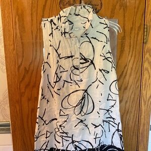 Dolcezza Linen Tunic Dress Geo Pattern